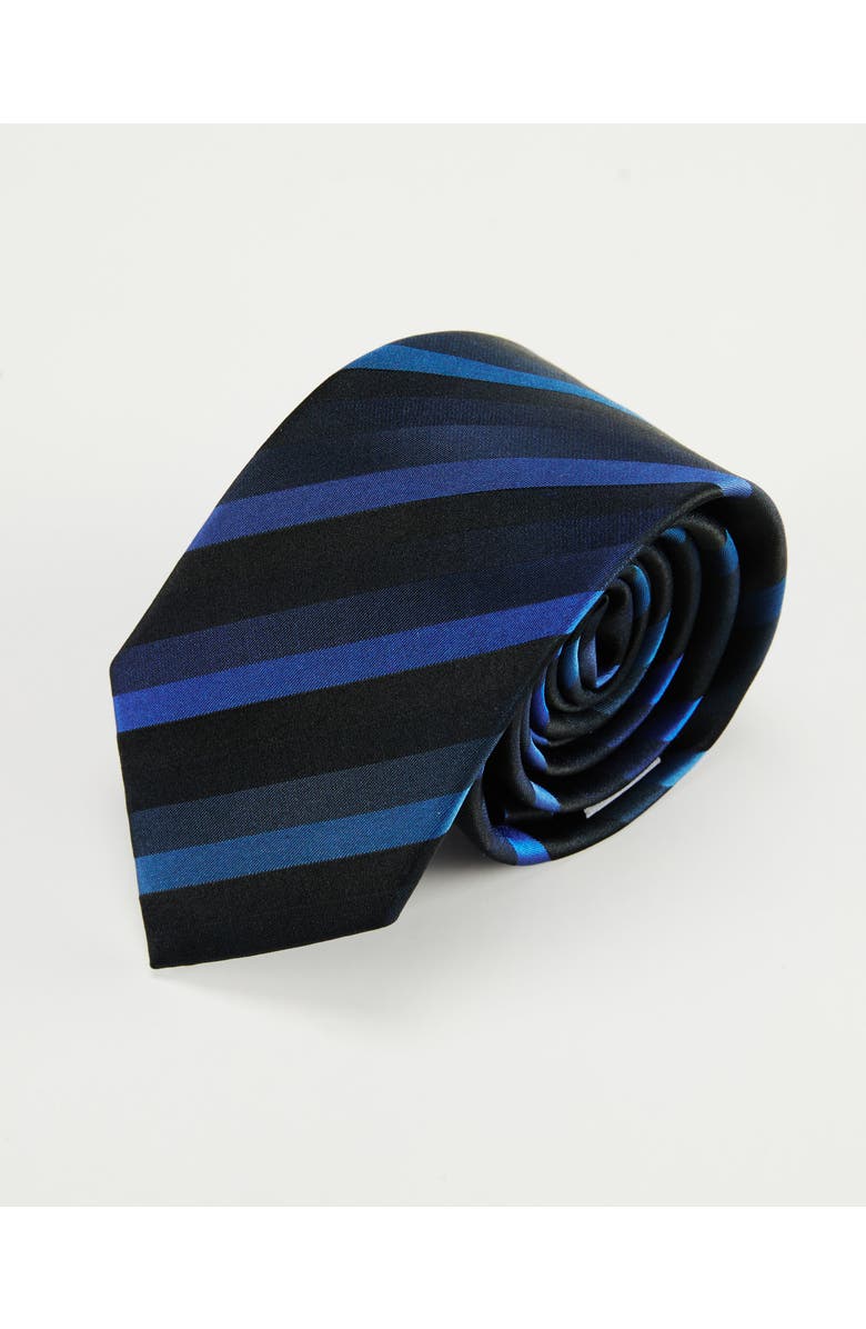 Knottery & Co Awning Striped Silk Jacquard Tie, Main, color, Multi Blue
