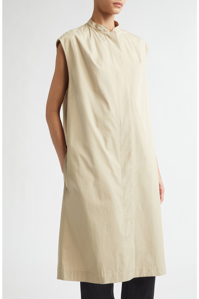 Cotton Gabardine Coat with Removable Cape, Alternate, color, BEIGE