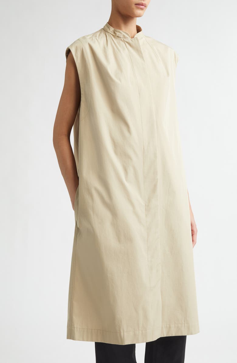 TOTEME Cotton Gabardine Coat with Removable Cape, Alternate, color, Beige