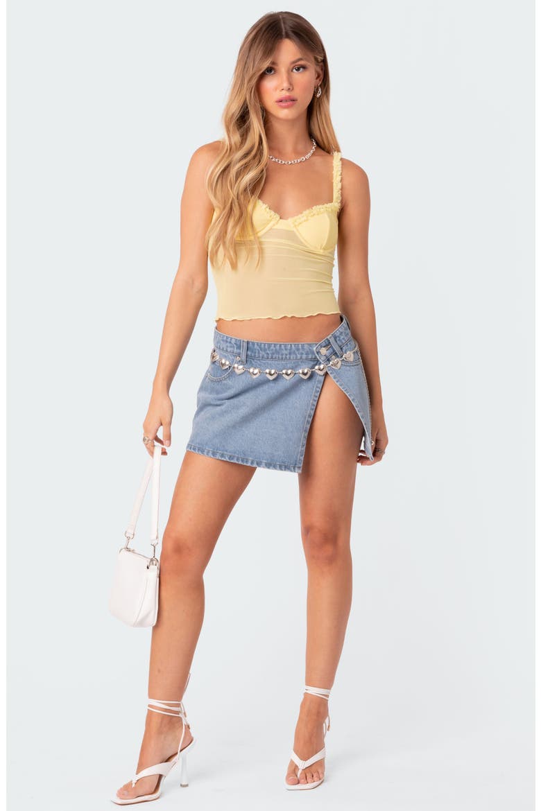 Mercy Sheer Mesh Bra Top, Alternate, color, YELLOW