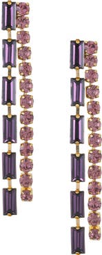 Ettika Crystal Linear Drop Earrings