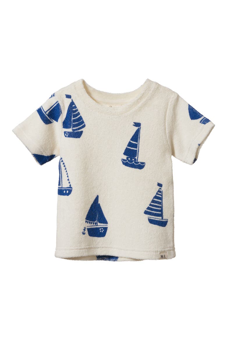 Kids' River Organic Cotton Terry Cloth T-Shirt, Main, color, REGATTA PRINT TERRY
