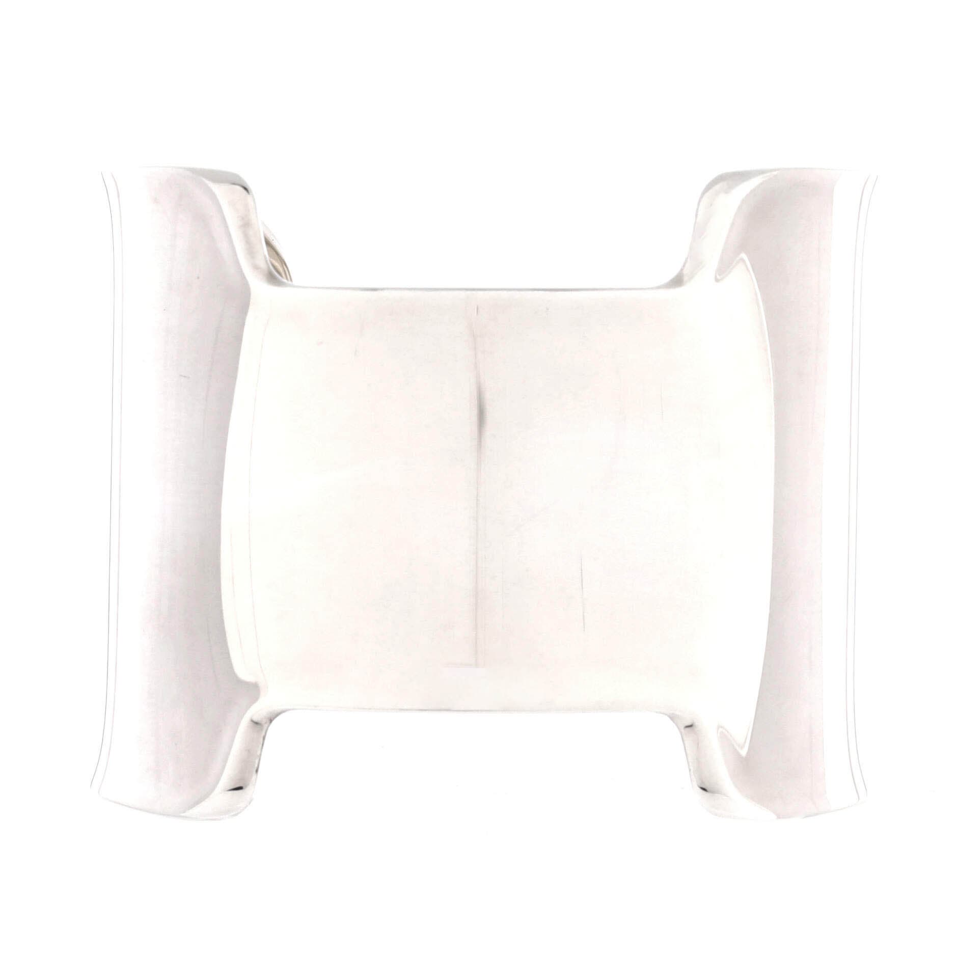 Pre-Owned Hermes Amazone Cuff Bracelet Sterling Silver Large, Main, color, Silver