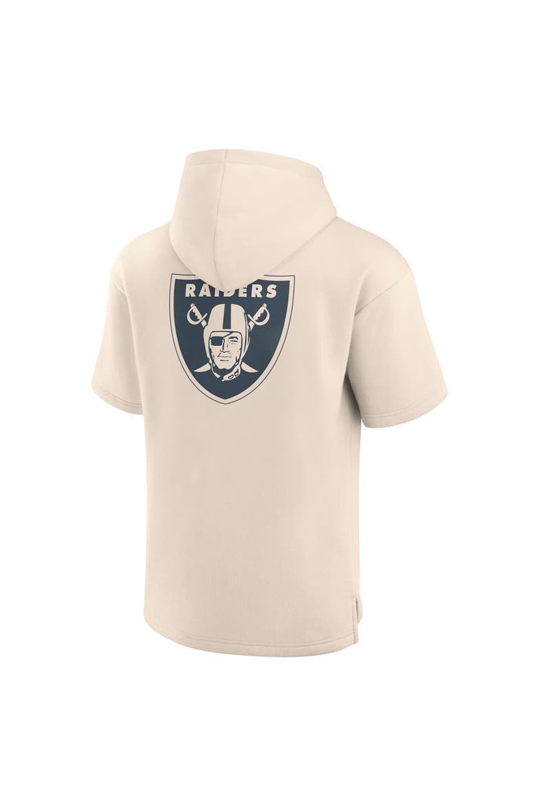 Men's Fanatics Cream Las Vegas Raiders Elements Future Ground Lettering Short Sleeve Pullover Hoodie, Alternate, color, Cream