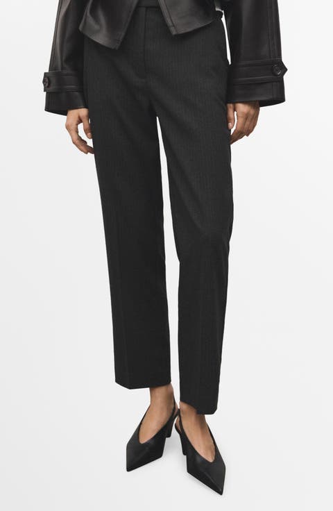 Pinstripe Ankle Pants (Regular & Plus)