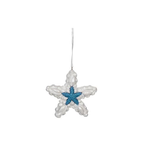 Blue & White Sea Star Tree Ornament
