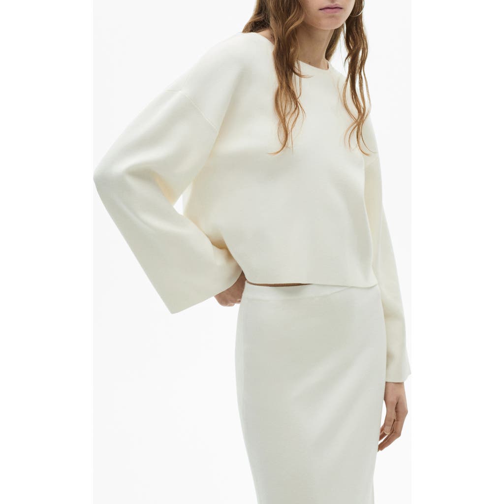 Shop Mango Oversize Jersey Sweatshirt In Ecru