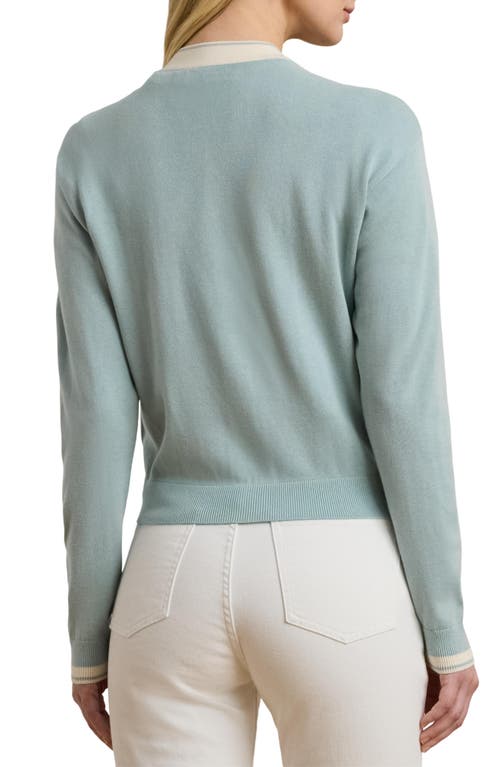 RALPH LAUREN LAUREN RALPH LAUREN TWO-TONE COTTON BLEND CARDIGAN