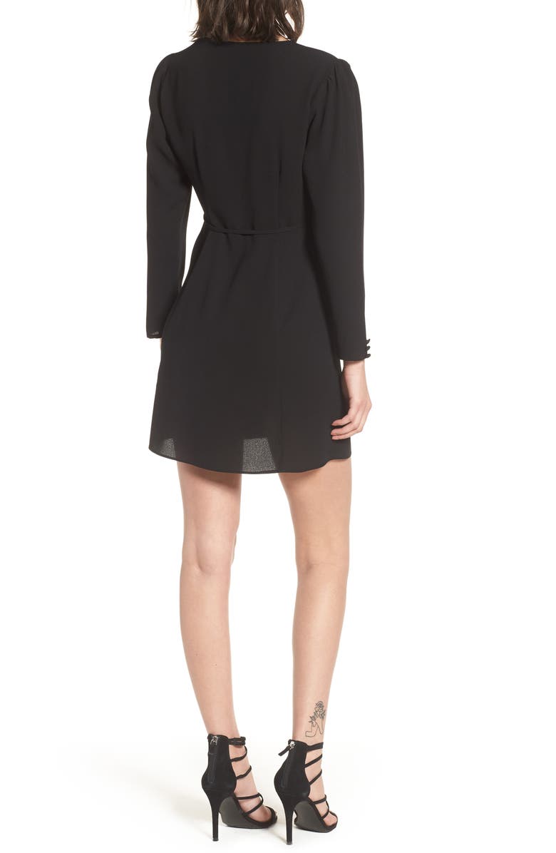 Topshop Crepe Wrap Minidress, Alternate, color,