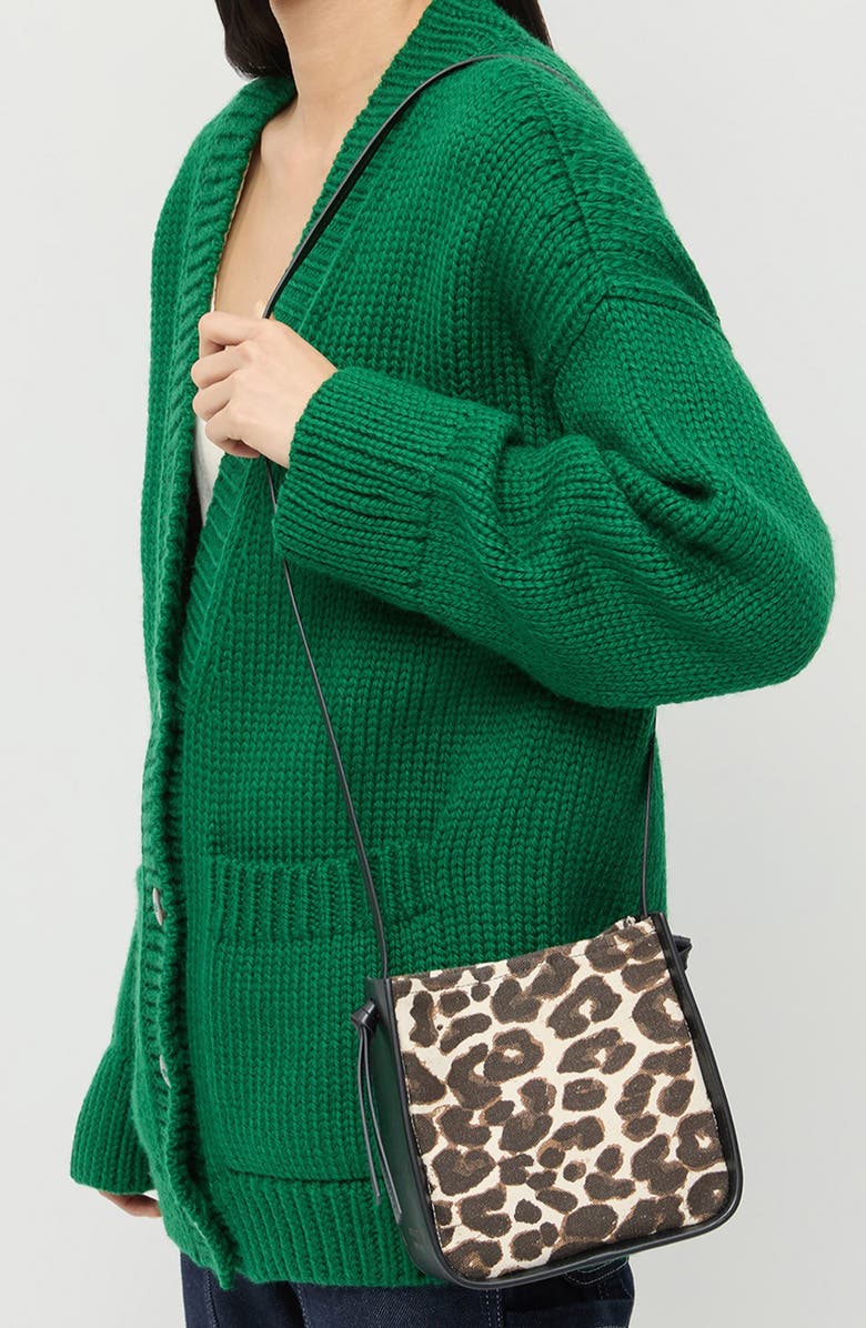Loeffler Randall Turned Out Crossbody Bag, Alternate, color, Black/ Leopard