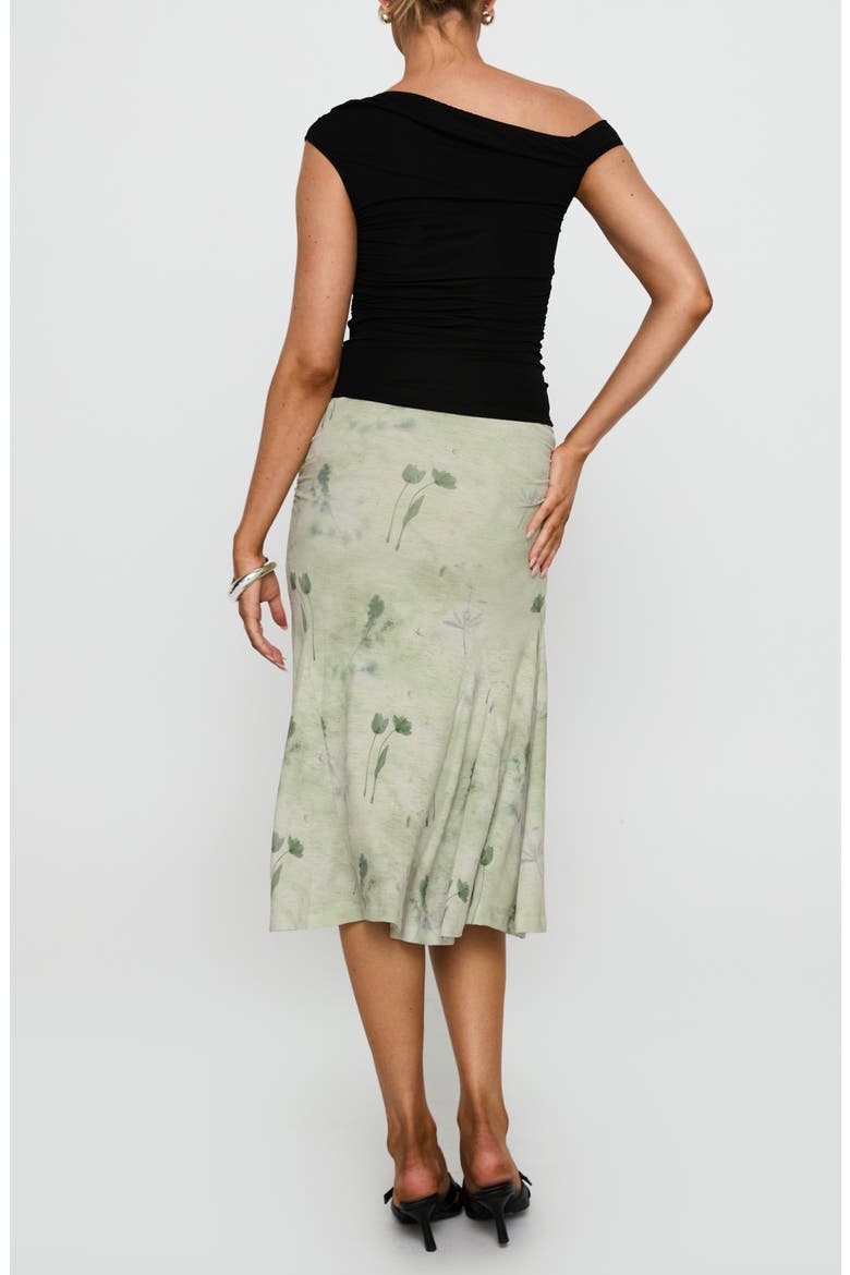 Lewish Floral Print Skirt, Alternate, color, GREEN FLORAL