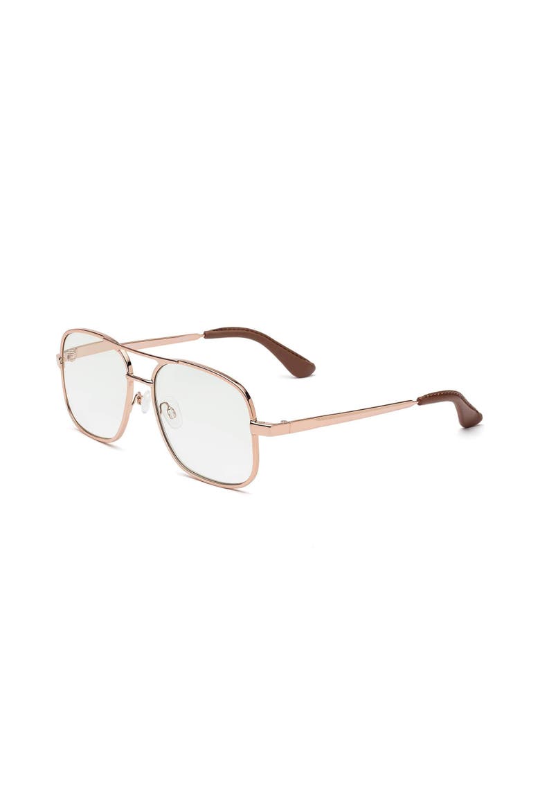 Metamodernist Scout | Reading Glasses, Alternate, color, Polished Rose Gold Green