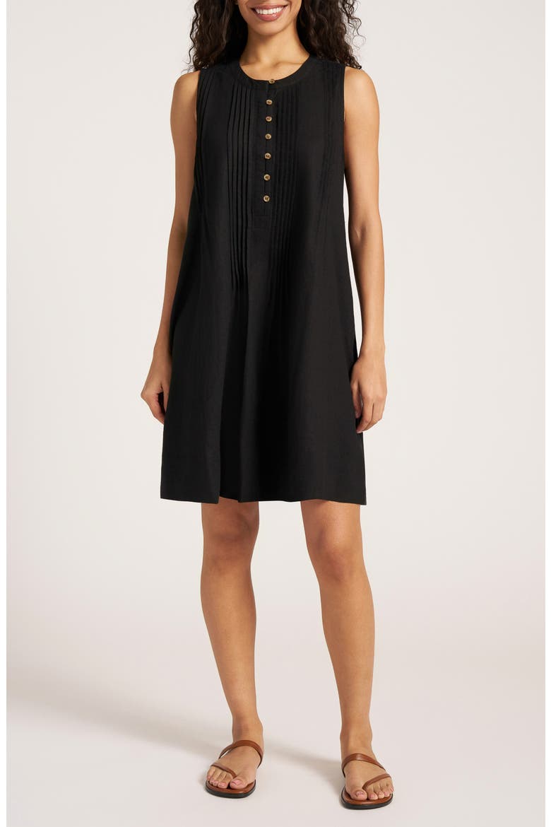 Helena Pleat Shift Dress, Main, color, BLACK