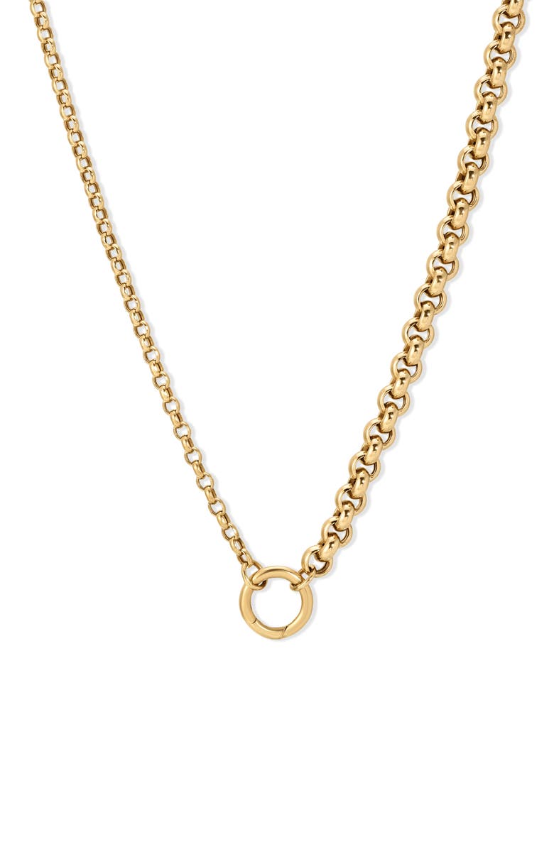 Adina Reyter Half & Half 14K Gold Rolo Chain Necklace, Main, color, 14K Yellow Gold