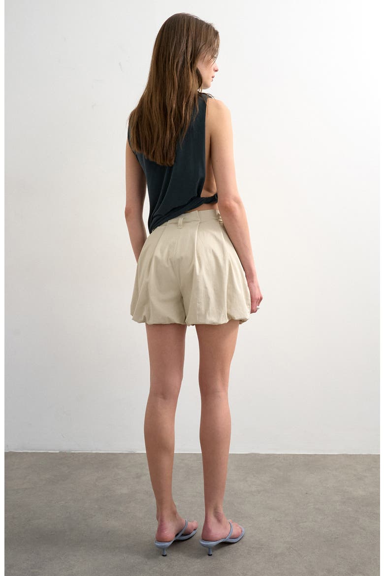 Bubble Hem Shorts, Alternate, color, LIGHT BEIGE
