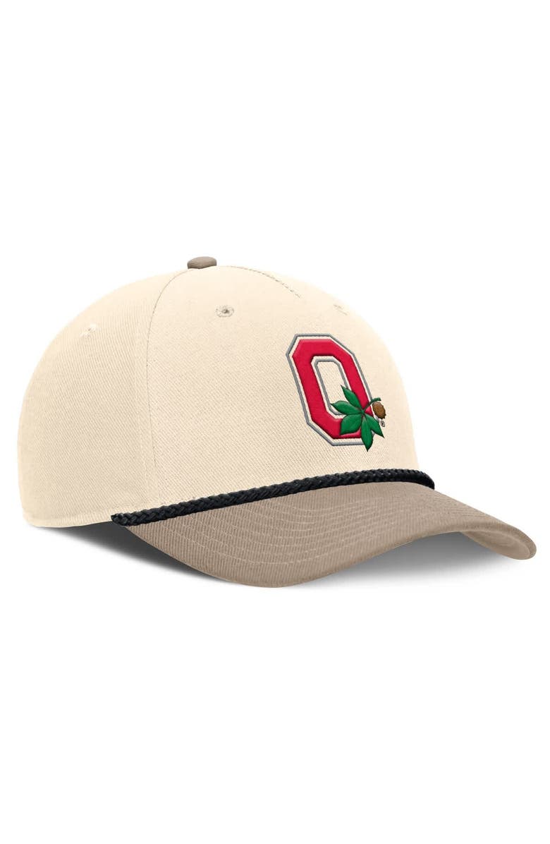 Nike Men's Nike Natural Ohio State Buckeyes Rise Legacy Throwback Logo Adjustable Hat, Alternate, color, 