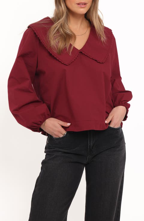 Kenna Collared Cotton Poplin Top