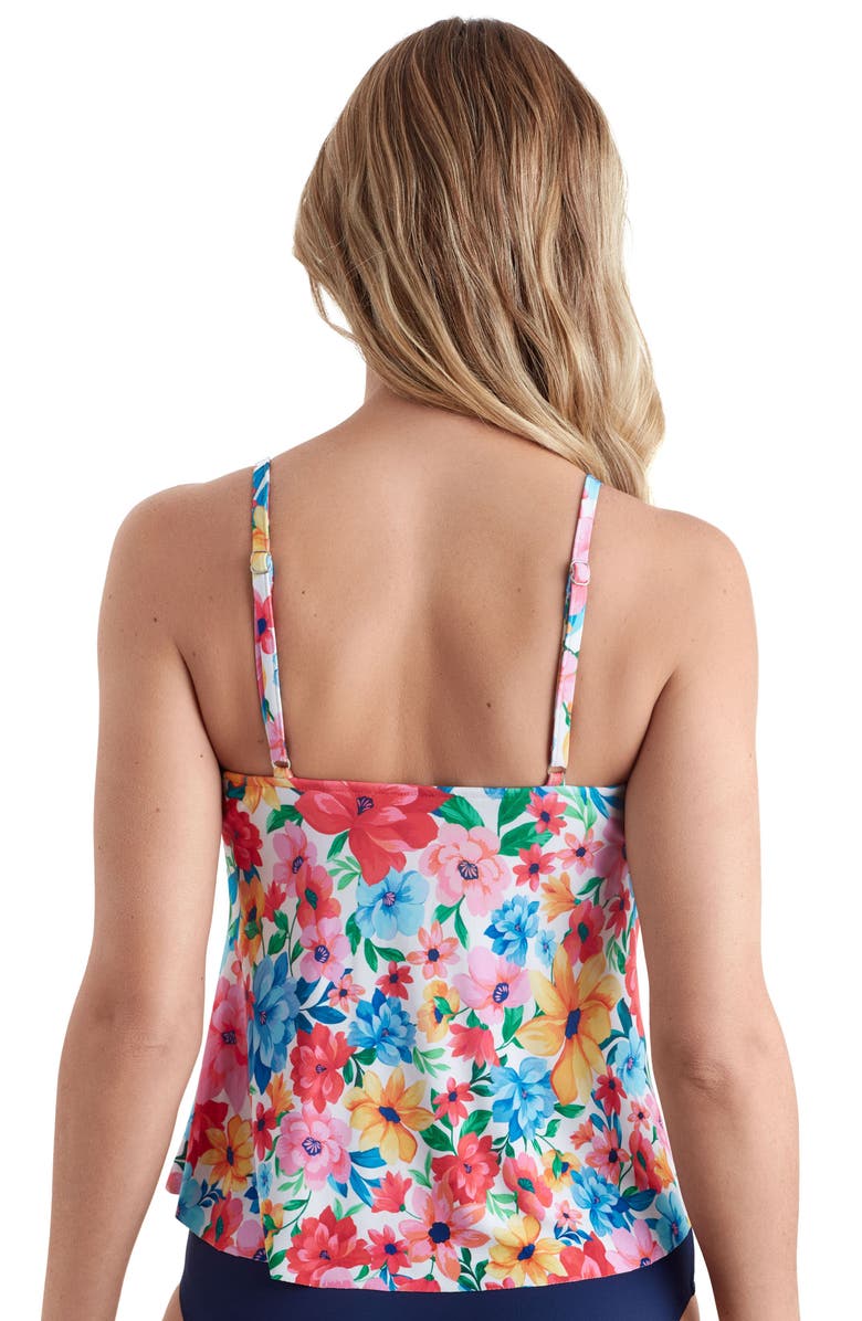 ShapeSolver V-Neck Double Tiered Tankini Swimsuit Top, Alternate, color, Wallflower