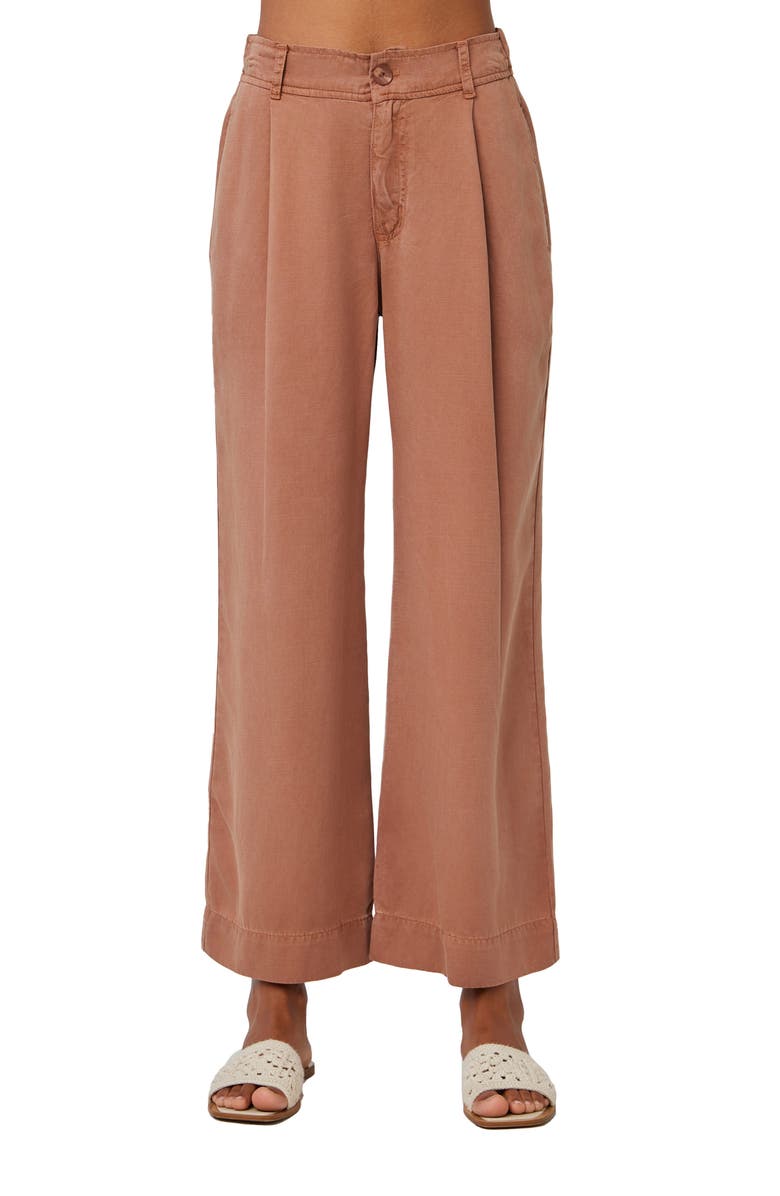 Bella Dahl Marina Pleated Wide Leg Pants, Main, color, Sandal Brown