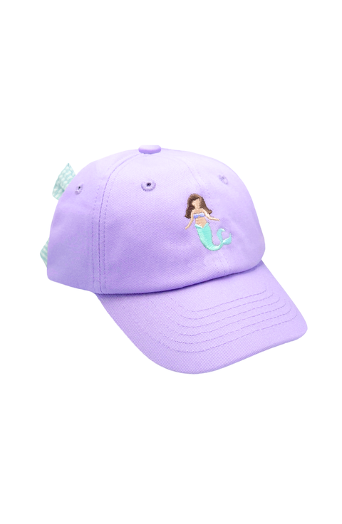 Brunette Mermaid Twill Bow Baseball Hat (Toddler, Little Kid & Big Kid)