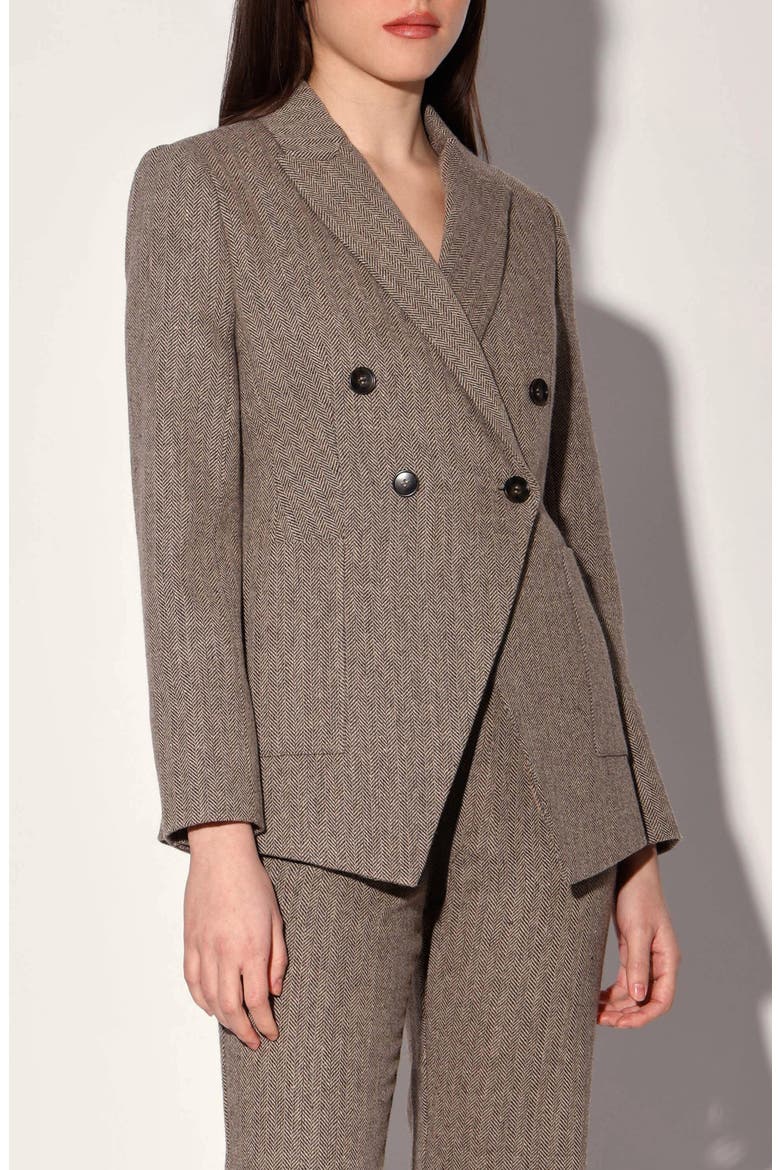 Sasha Double Breasted Blazer, Alternate, color, BROWN HERRINGBONE