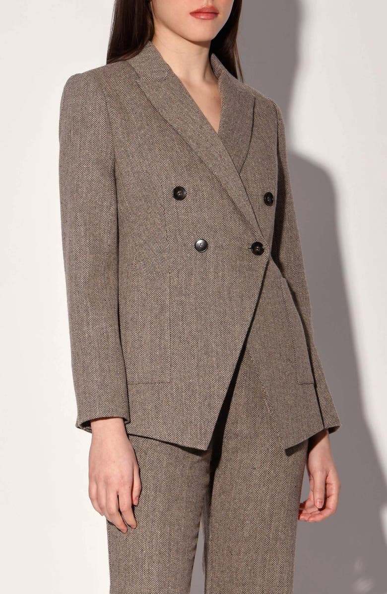 Walter Baker Sasha Double Breasted Blazer, Alternate, color, Brown Herringbone