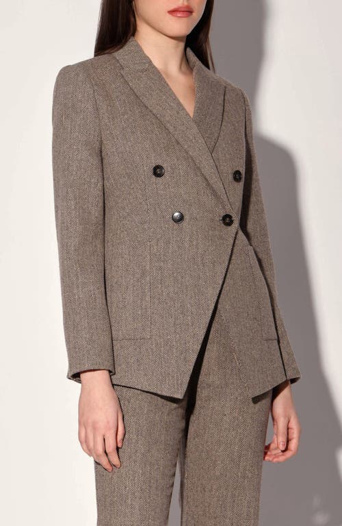 Walter Baker Sasha Double Breasted Blazer In Brown