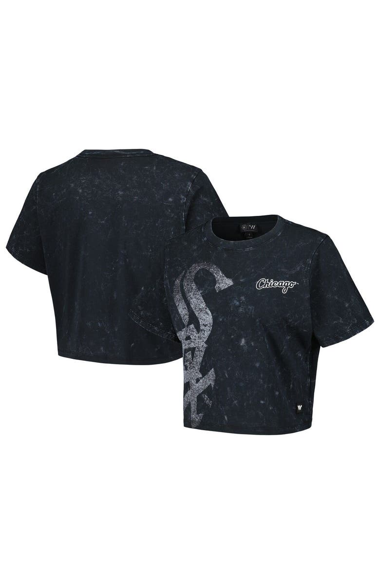 THE WILD COLLECTIVE Women's The Wild Collective Black Chicago White Sox Cropped T-Shirt, Main, color, 