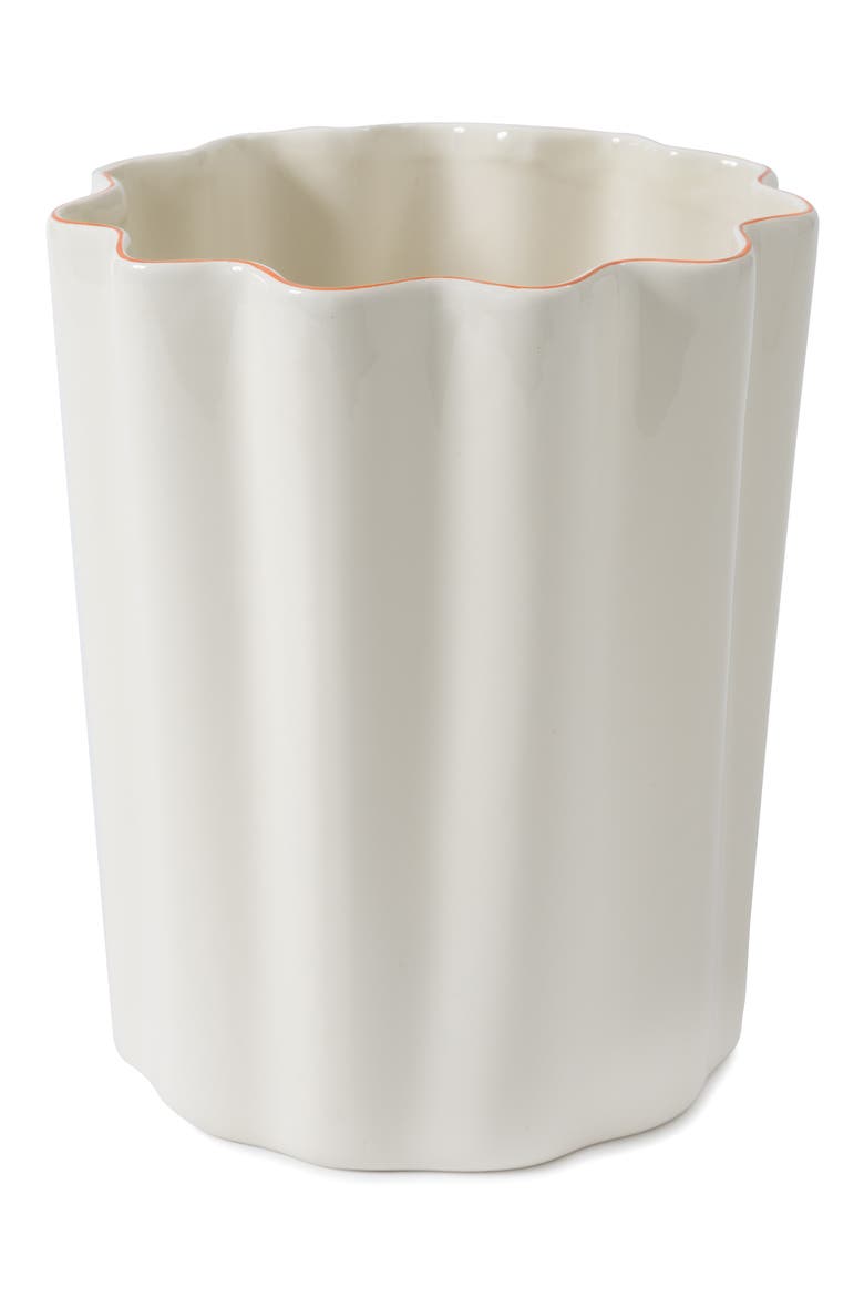 Le Marais Porcelain Wastebasket, Main, color, ORANGE