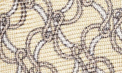 Eton Yellow Vine Print Silk Tie In Neutral