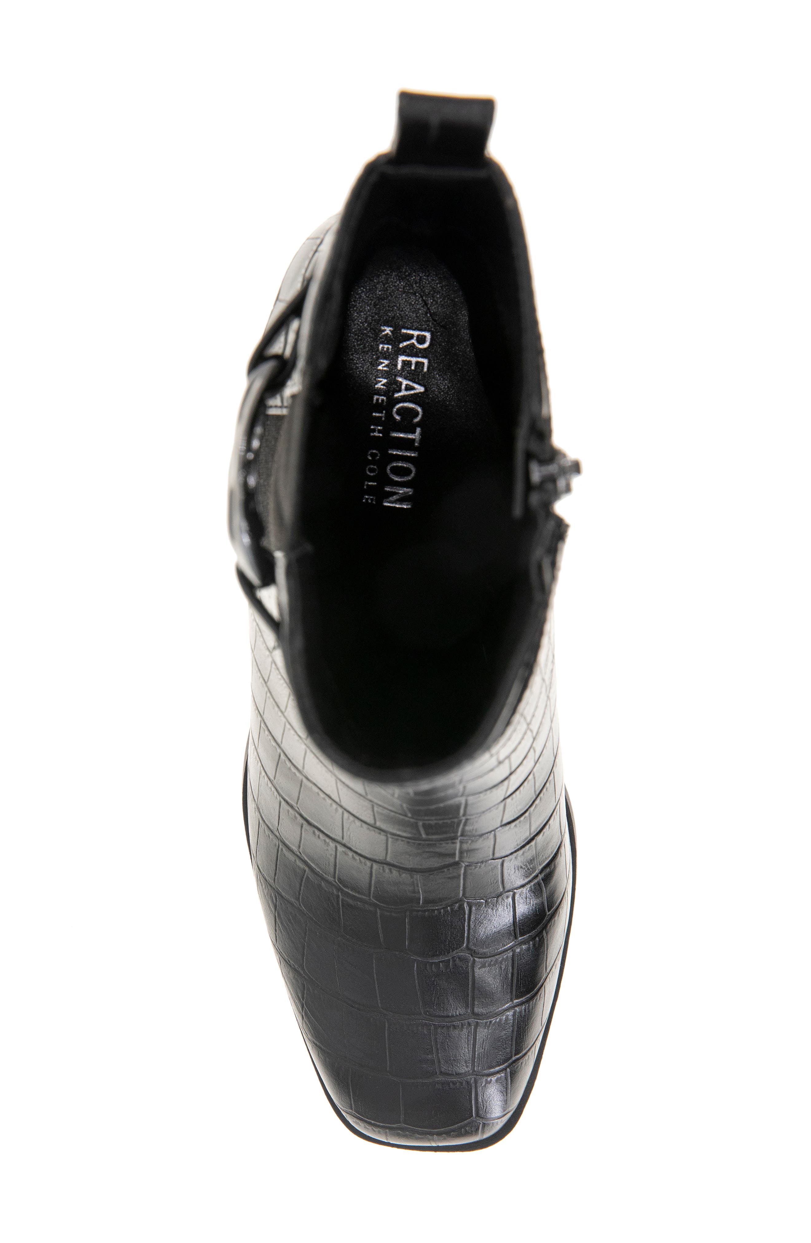 Reaction Kenneth Cole Emerson Block Heel Bootie, Alternate, color, Black Croco