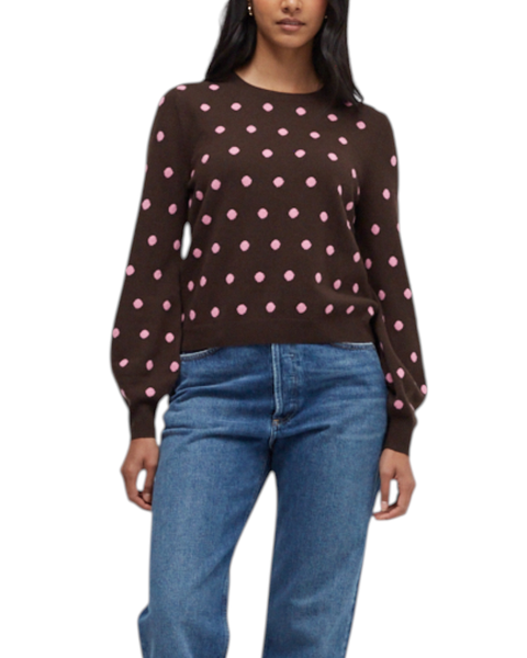 Wool-Cashmere Polka Dot Sweater