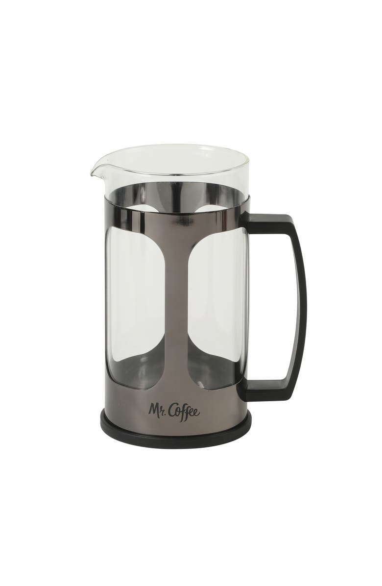 Mr. Coffee Daily Brew 30 oz Borosilicate Glass Coffee Press, Alternate, color, Gunmetal