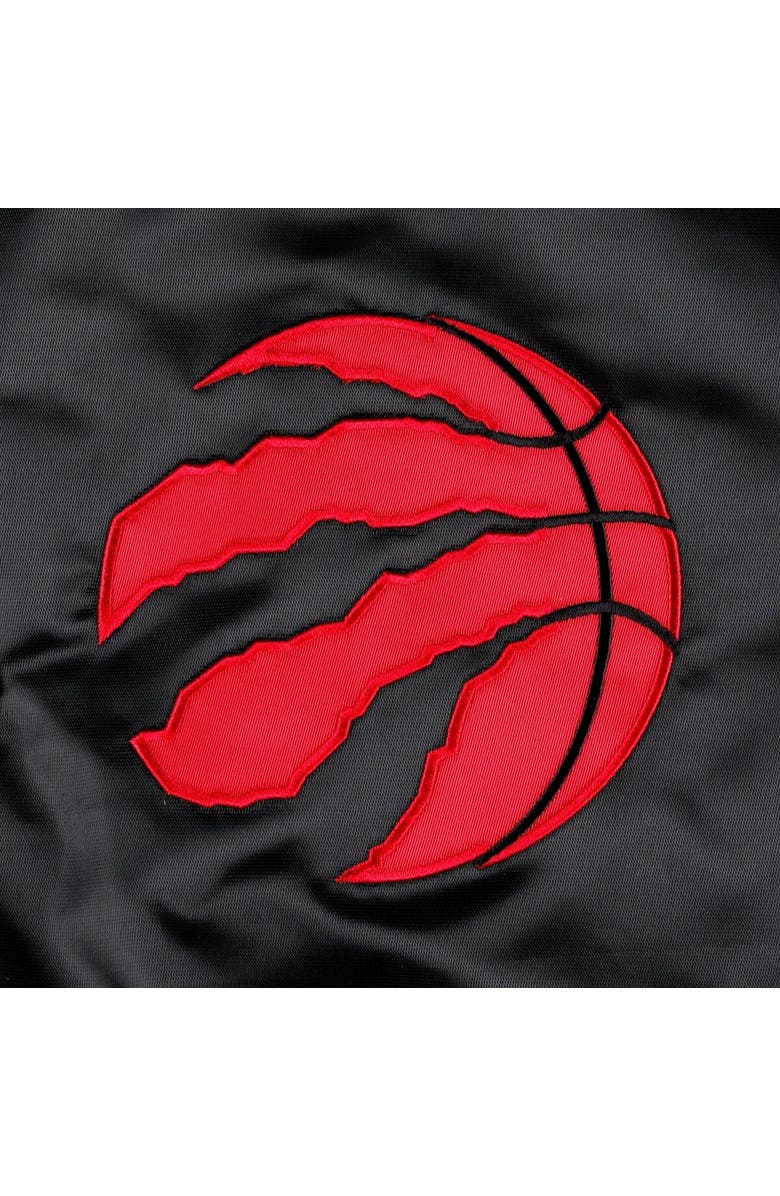 STARTER Men's Starter Black Toronto Raptors Pick & Roll Satin Full-Snap Varsity Jacket, Alternate, color, 