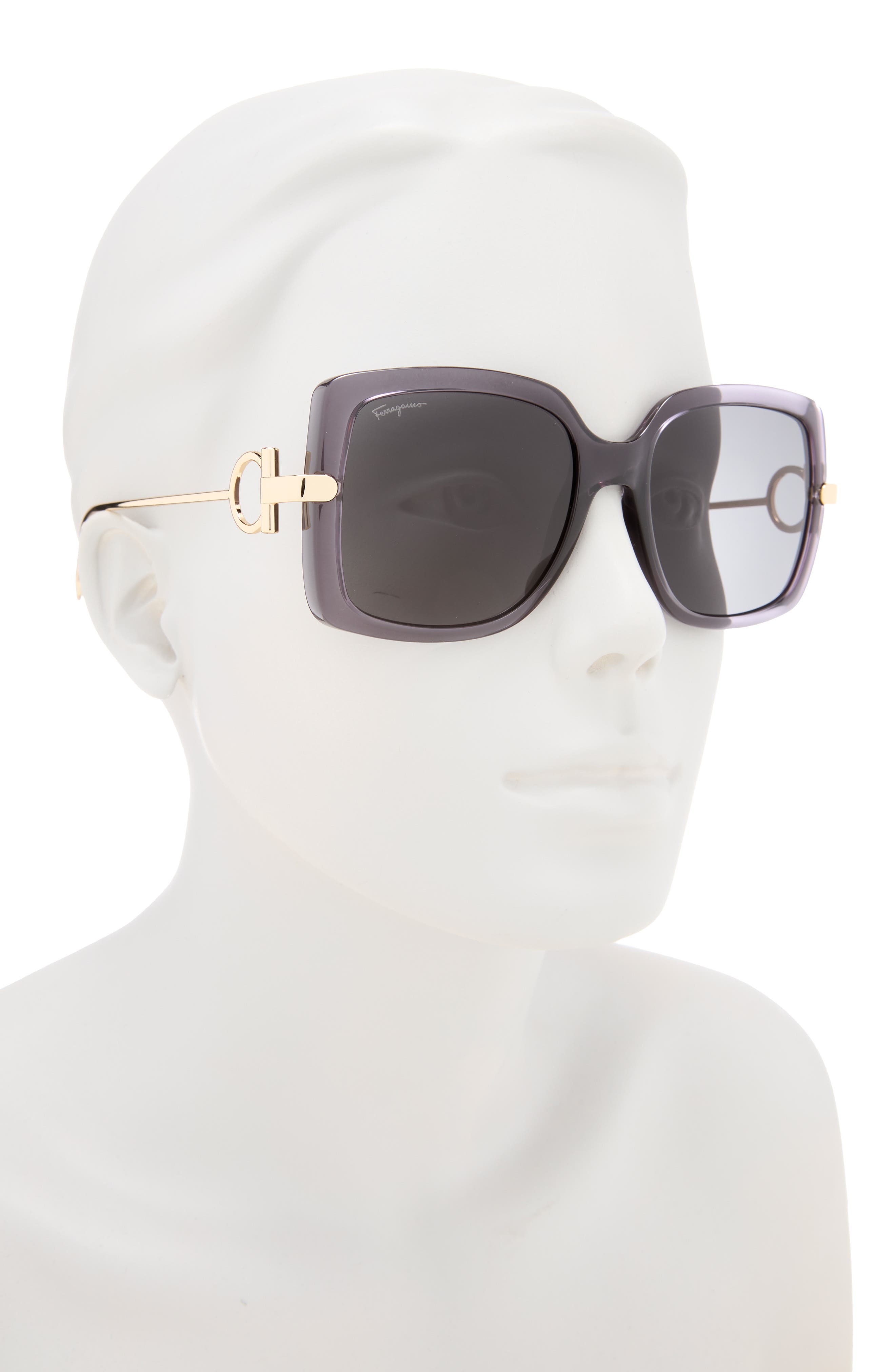 FERRAGAMO Salvatore Ferragamo Gancio 55mm Square Sunglasses (Women