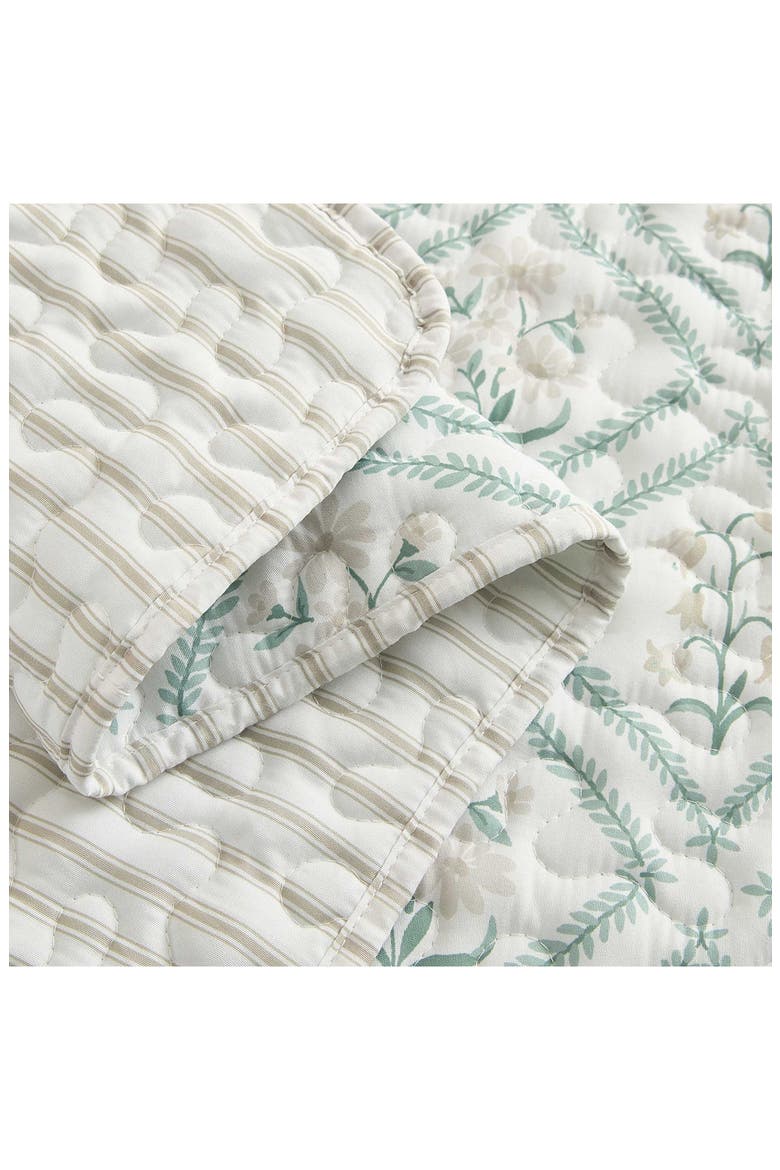 Costa Reversible Quilt, Alternate, color, LINEN/ SAGE/ FEATHER/ WHITE