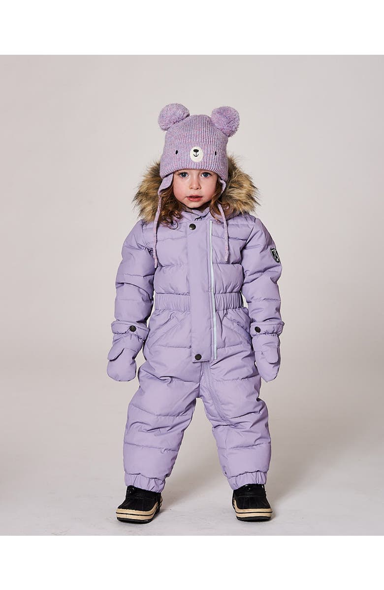 Deux par Deux Baby Girl One-Piece Original Puffy Snowsuit, Main, color, Purple Gray