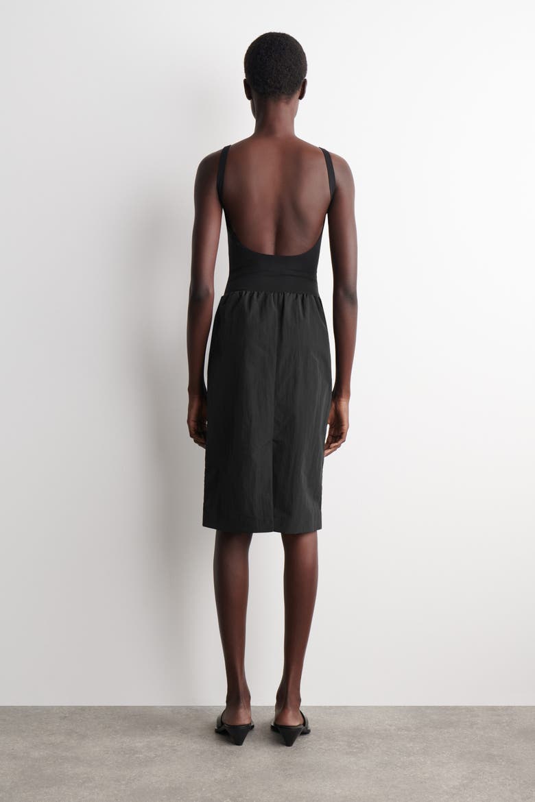 Gathered Pencil Skirt, Alternate, color, BLACK