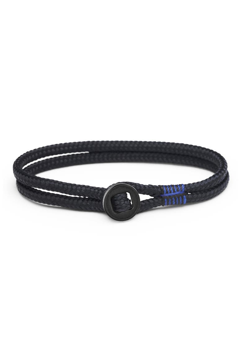 Don Dino Braided Wrap Bracelet, Main, color, BLACK / BLACK