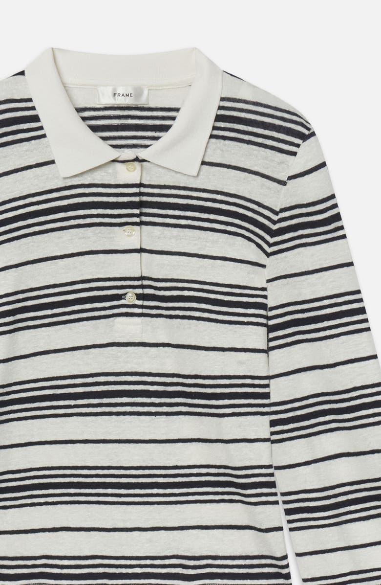 FRAME Relaxed Fit Stretch Linen Button-Up Shirt, Alternate, color, Cream Multi