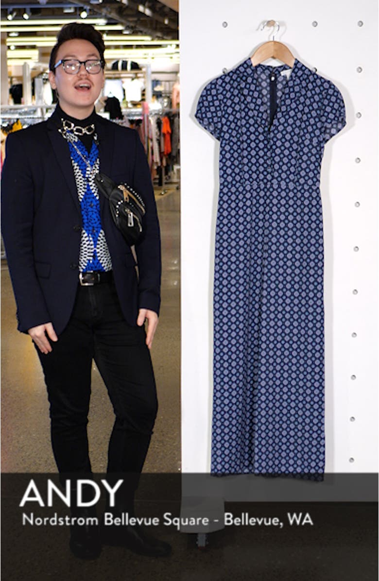 Print Button Front Jumpsuit, sales video thumbnail