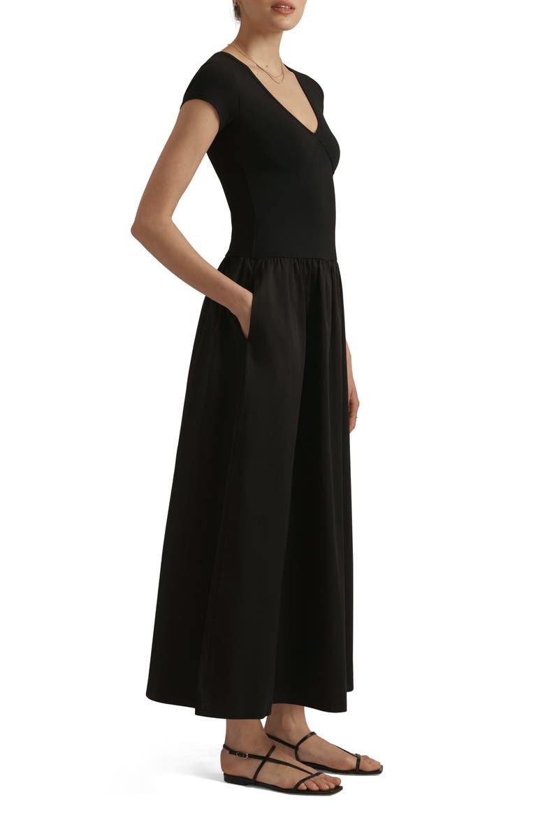 The Madison Mixed Media Dress, Alternate, color, BLACK