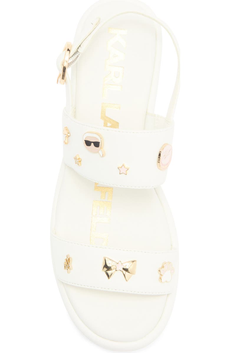 KARL LAGERFELD PARIS Cleome Slingback Platform Wedge Sandal, Alternate, color, Bright White