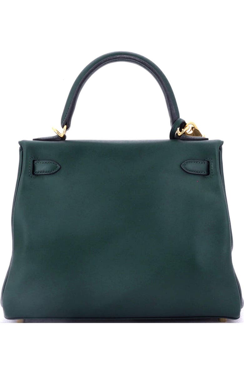 Pre-Owned Hermes Kelly Handbag Green Swift with Gold Hardware 25, Alternate, color,
