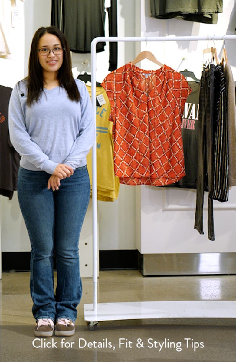 Squiggle Check Cap Sleeve Top, sales video thumbnail