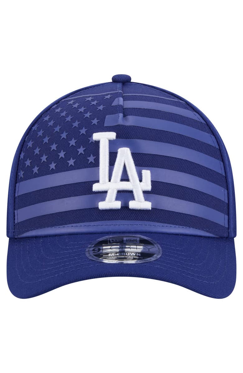 New Era Men's New Era Royal Los Angeles Dodgers American Flag 9FORTY M-Crown A-Frame Adjustable Hat, Alternate, color, Royal