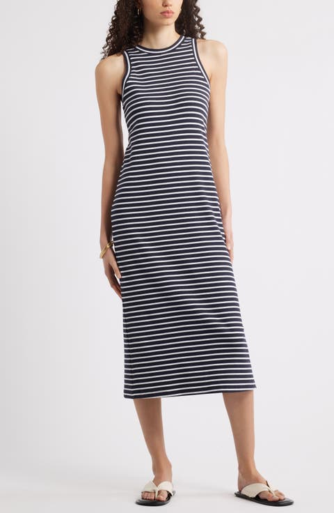 Stretch Cotton Ribbed Tank Dress