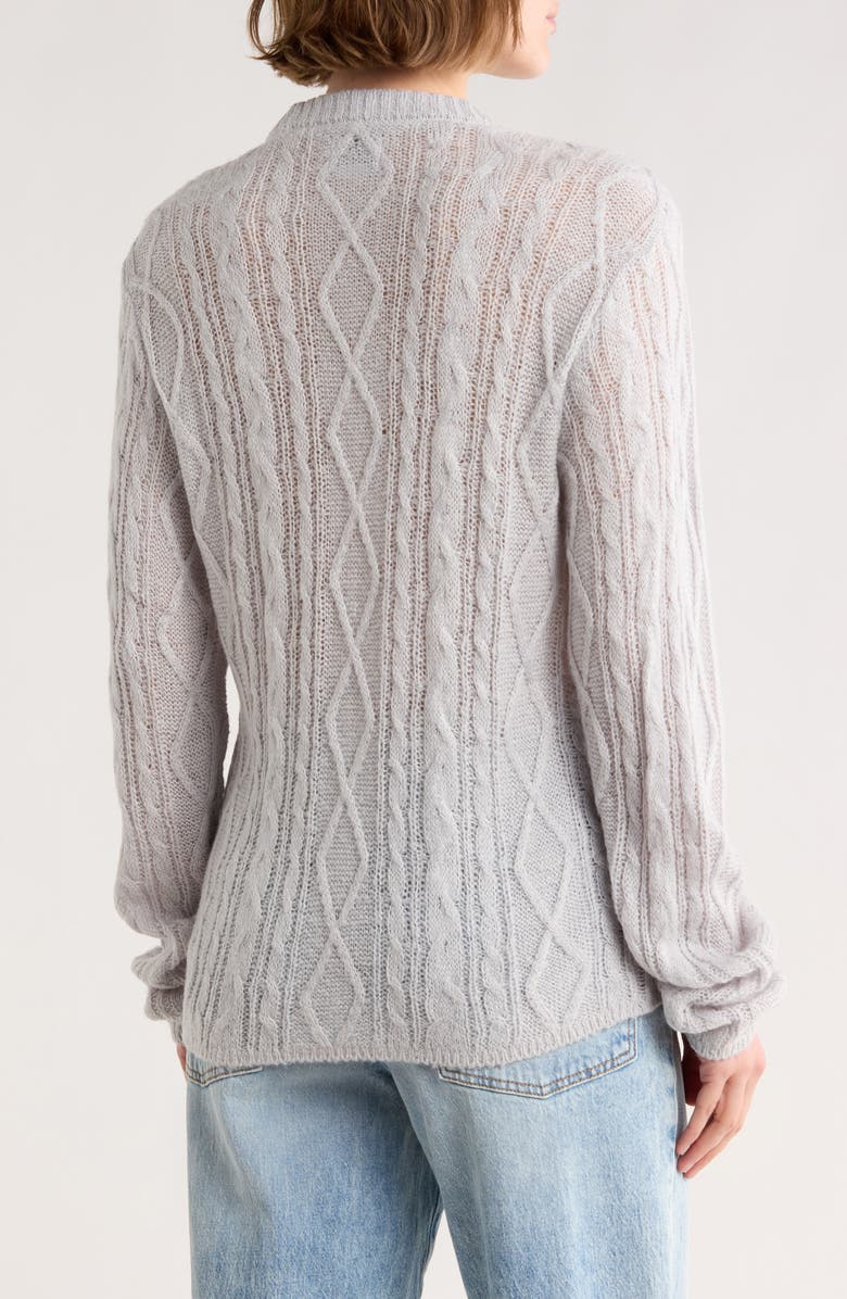 Obey Isabella Loose Cable Knit Sweater, Alternate, color, Nimbus