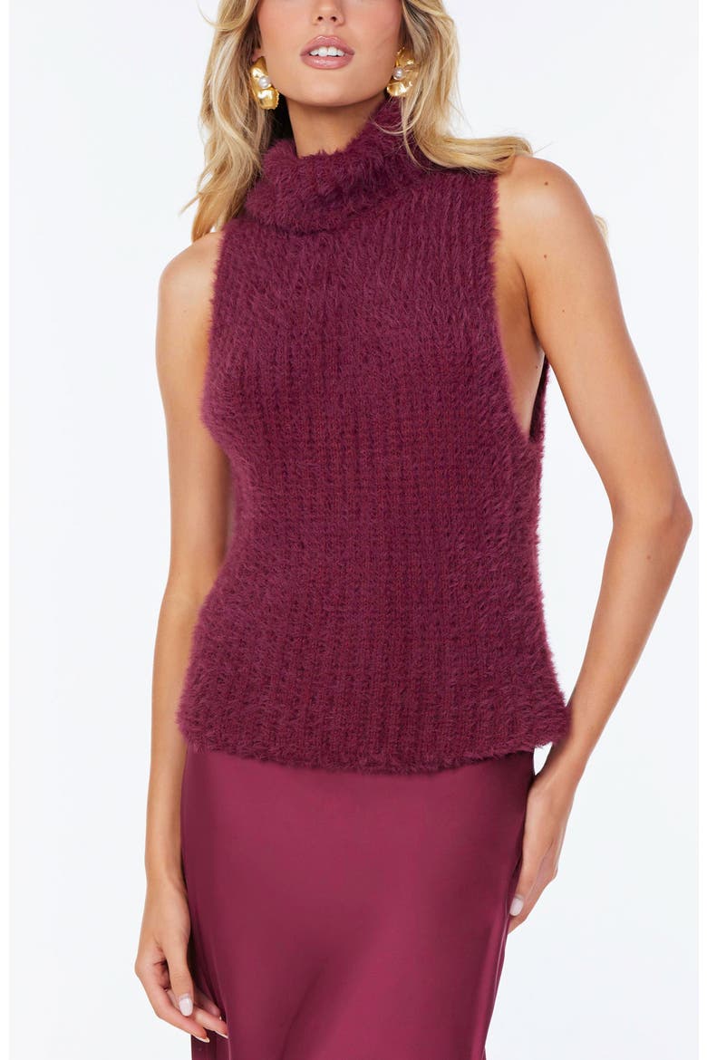 Colette Sleeveless Turtleneck, Alternate, color, Scarlette