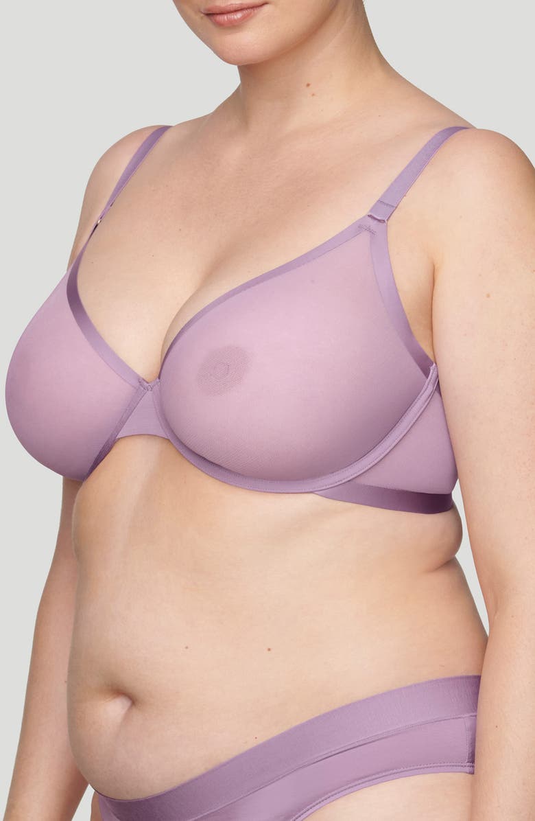 CUUP The Plunge Underwire Mesh Bra, Alternate, color, Amethyst Purple